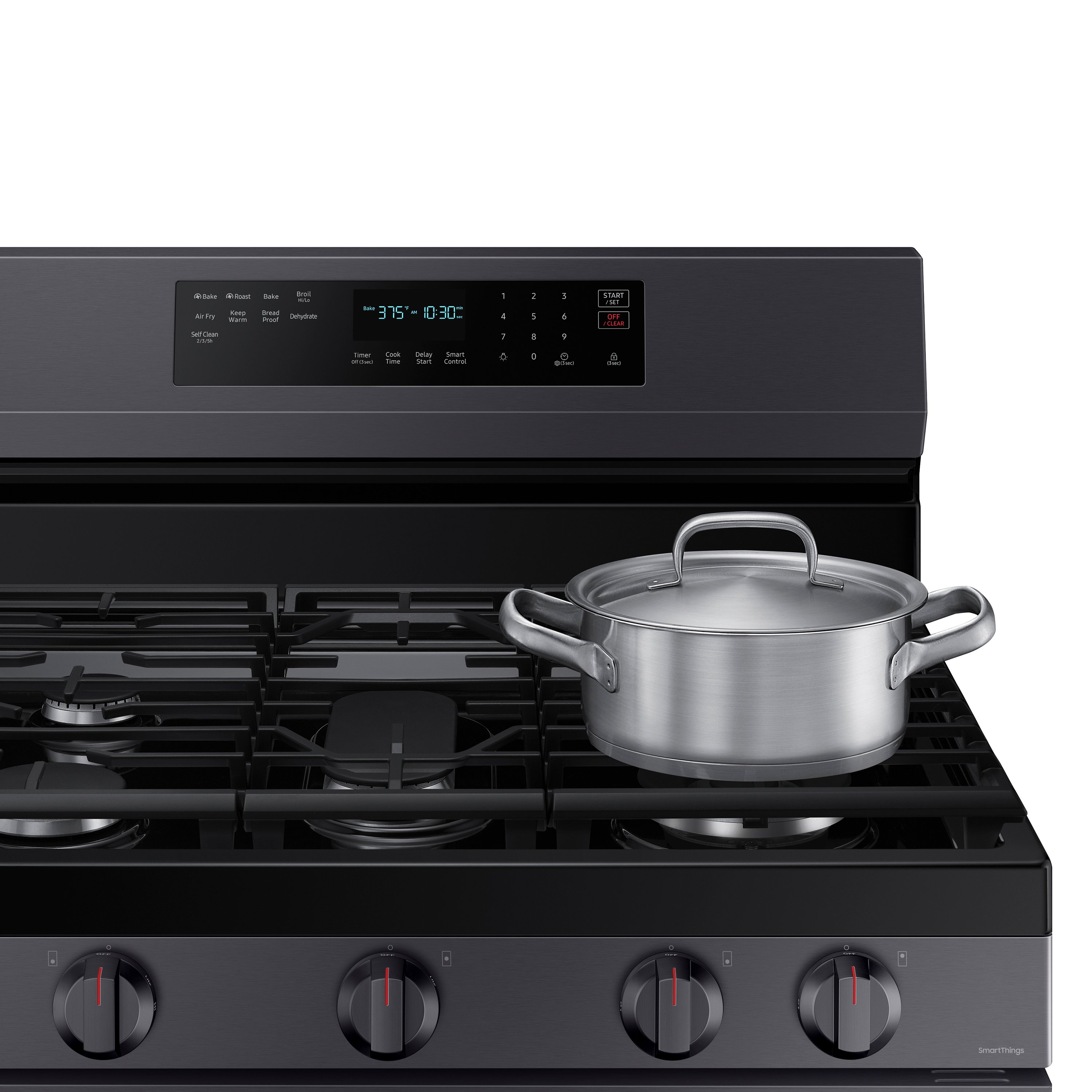 NX60A6711SG Samsung Gas Range with Air Fry, Convection, and WiFi - 30-Inch, 6 cu. ft. Black Stainless Steel-4