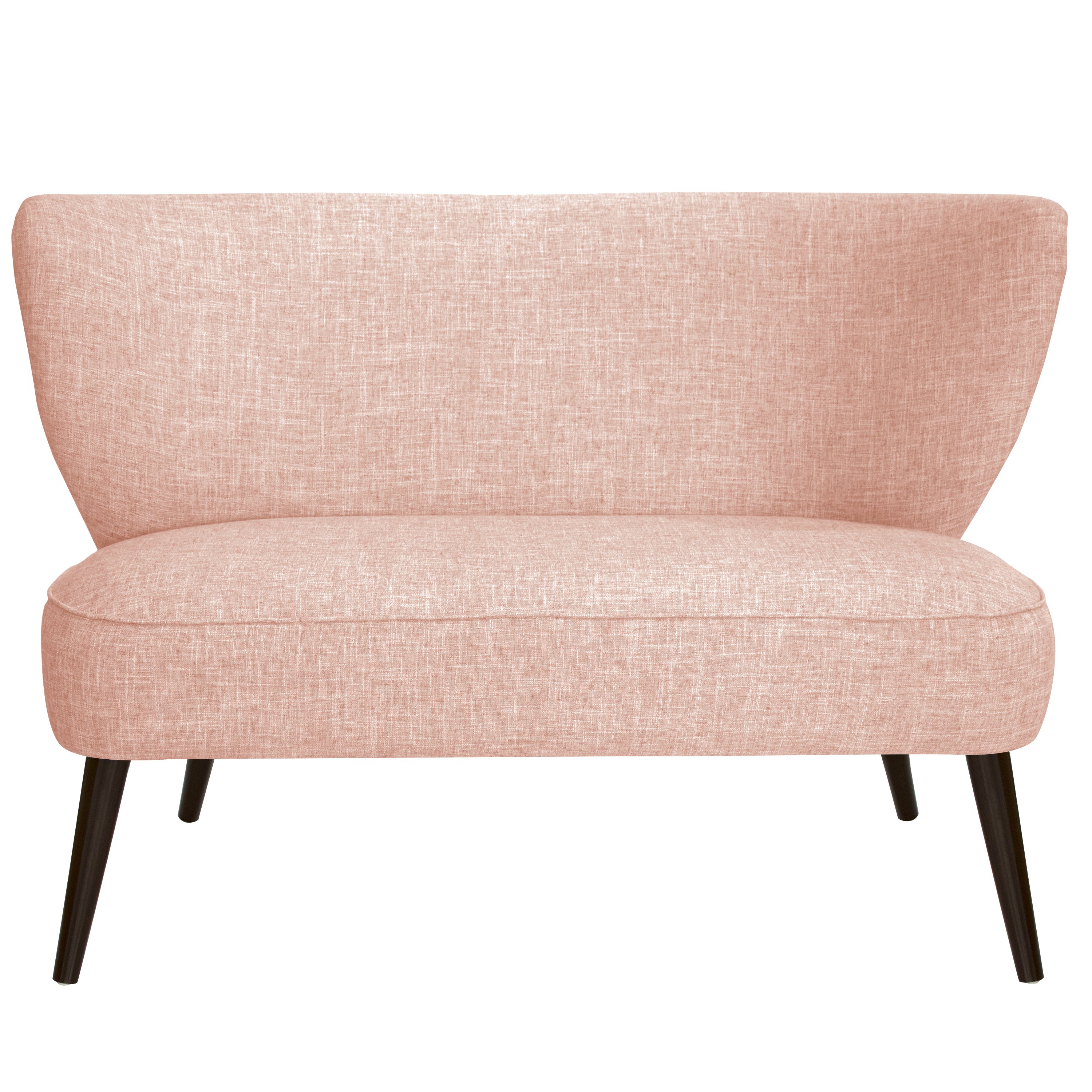9806ZMRSQ Modern Rose Quartz Pink Curved Loveseat-2