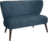 9806ZMNV Modern Navy Blue Curved Loveseat