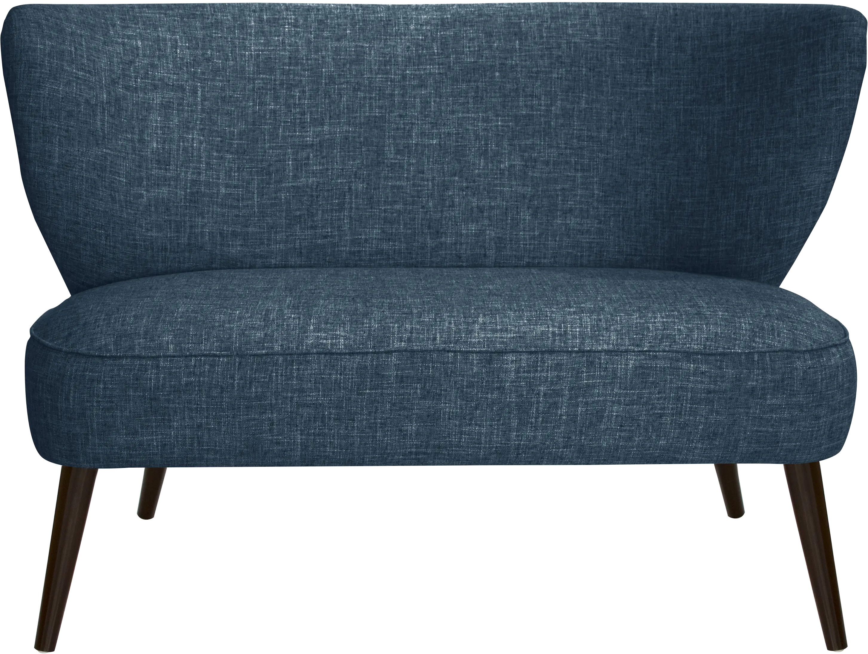 9806ZMNV Modern Navy Blue Curved Loveseat-2