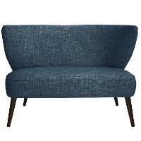 9806ZMNV Modern Navy Blue Curved Loveseat-2