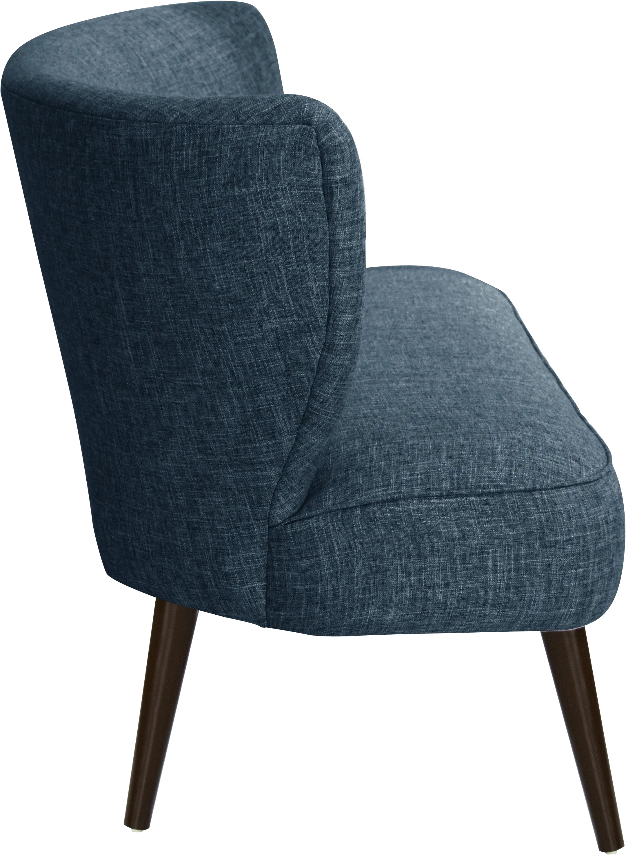 9806ZMNV Modern Navy Blue Curved Loveseat-3