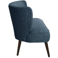 9806ZMNV Modern Navy Blue Curved Loveseat-3