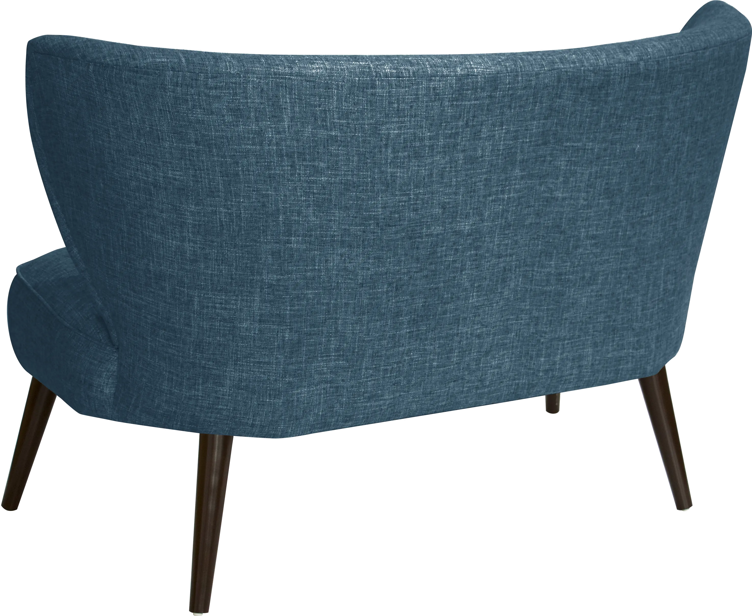 9806ZMNV Modern Navy Blue Curved Loveseat-4