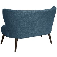 9806ZMNV Modern Navy Blue Curved Loveseat-4