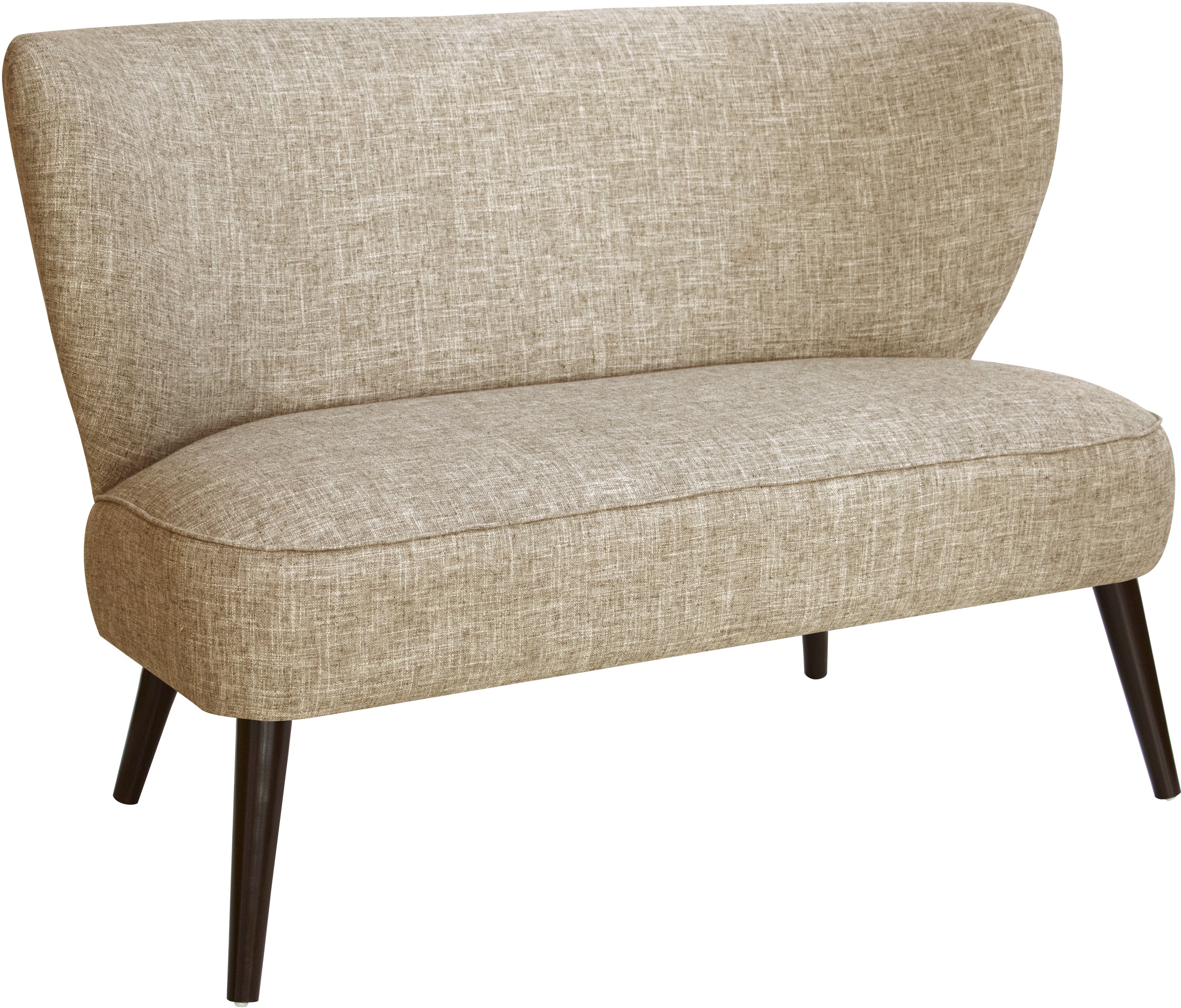 9806ZMLNN Modern Linen Beige Curved Loveseat-1