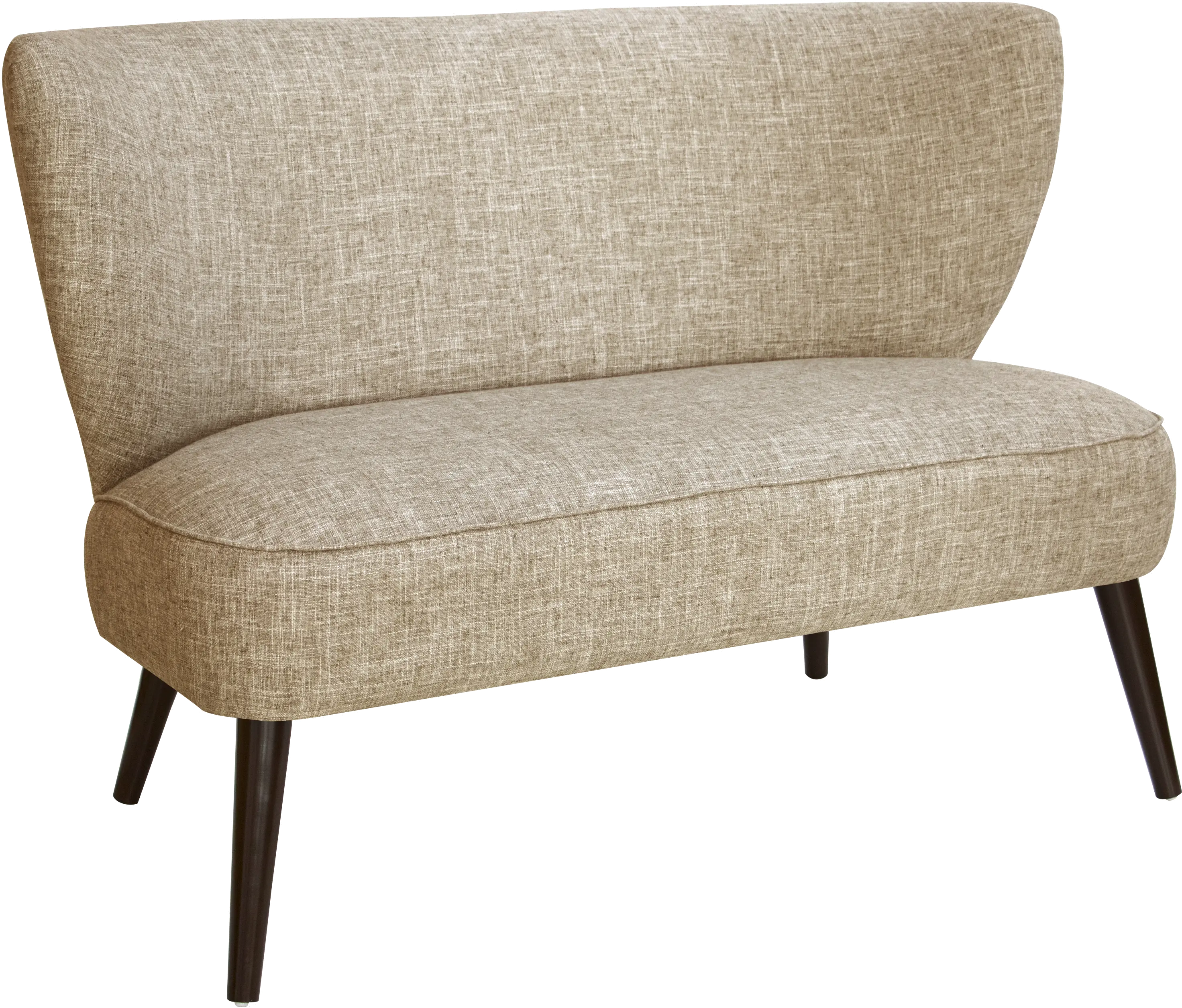 9806ZMLNN Modern Linen Beige Curved Loveseat-1
