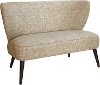 9806ZMLNN Modern Linen Beige Curved Loveseat