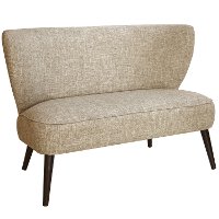 9806ZMLNN Modern Linen Beige Curved Loveseat