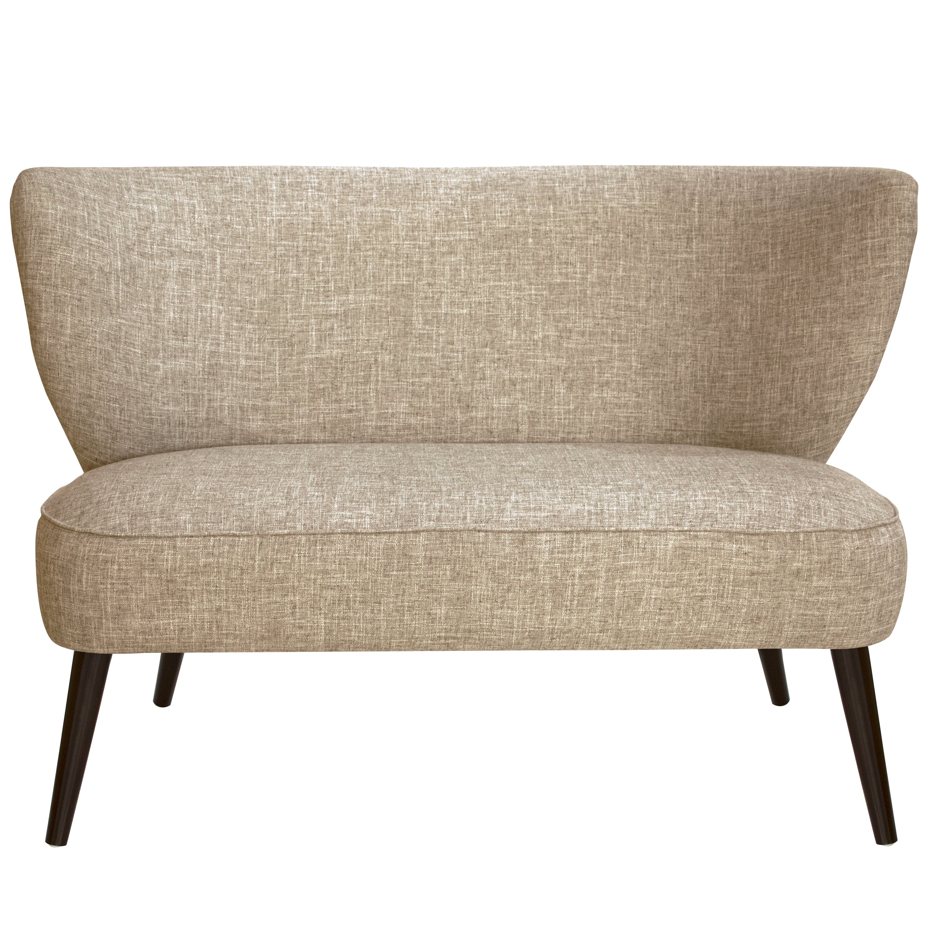 9806ZMLNN Modern Linen Beige Curved Loveseat-2