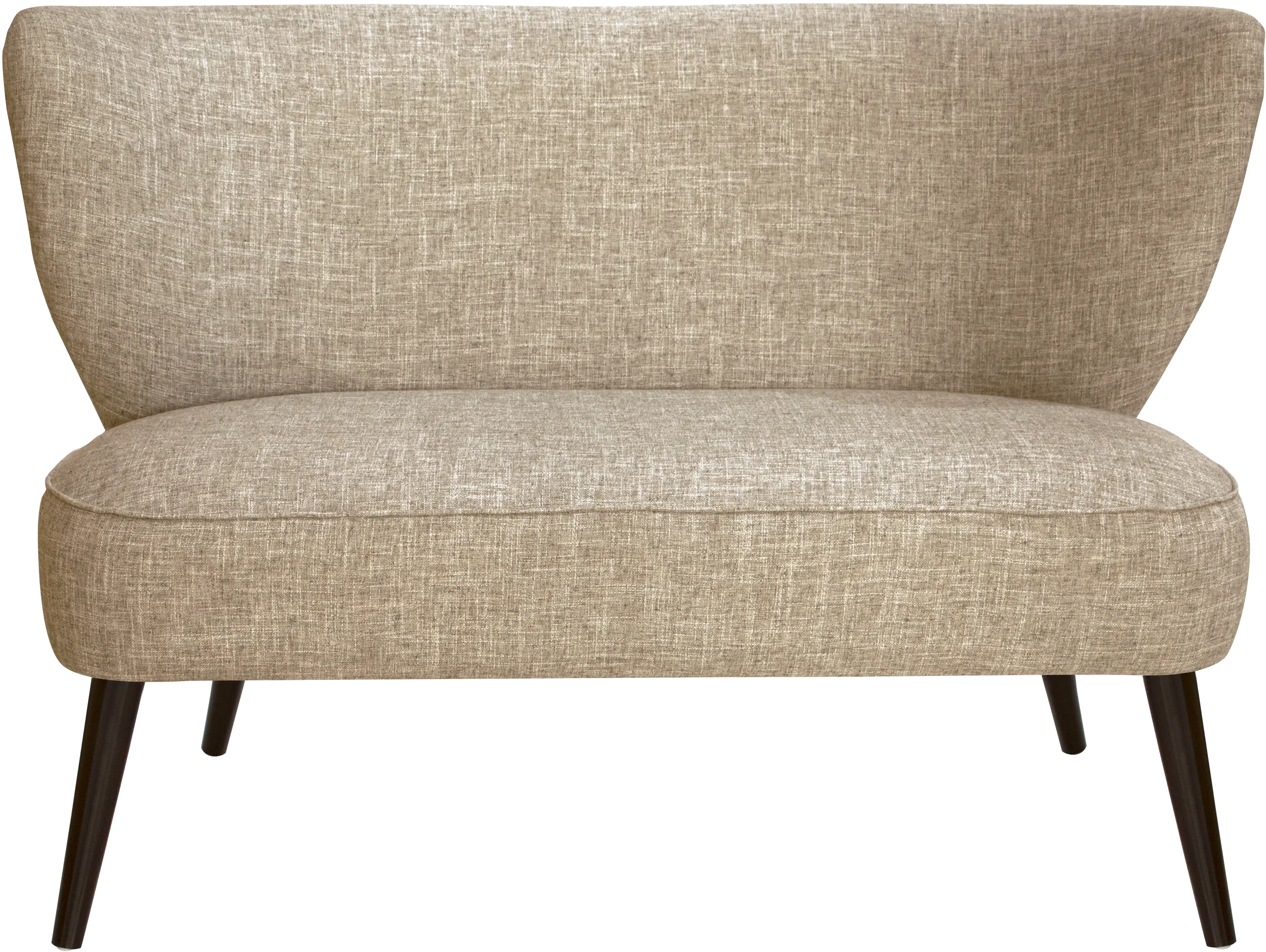 9806ZMLNN Modern Linen Beige Curved Loveseat-2