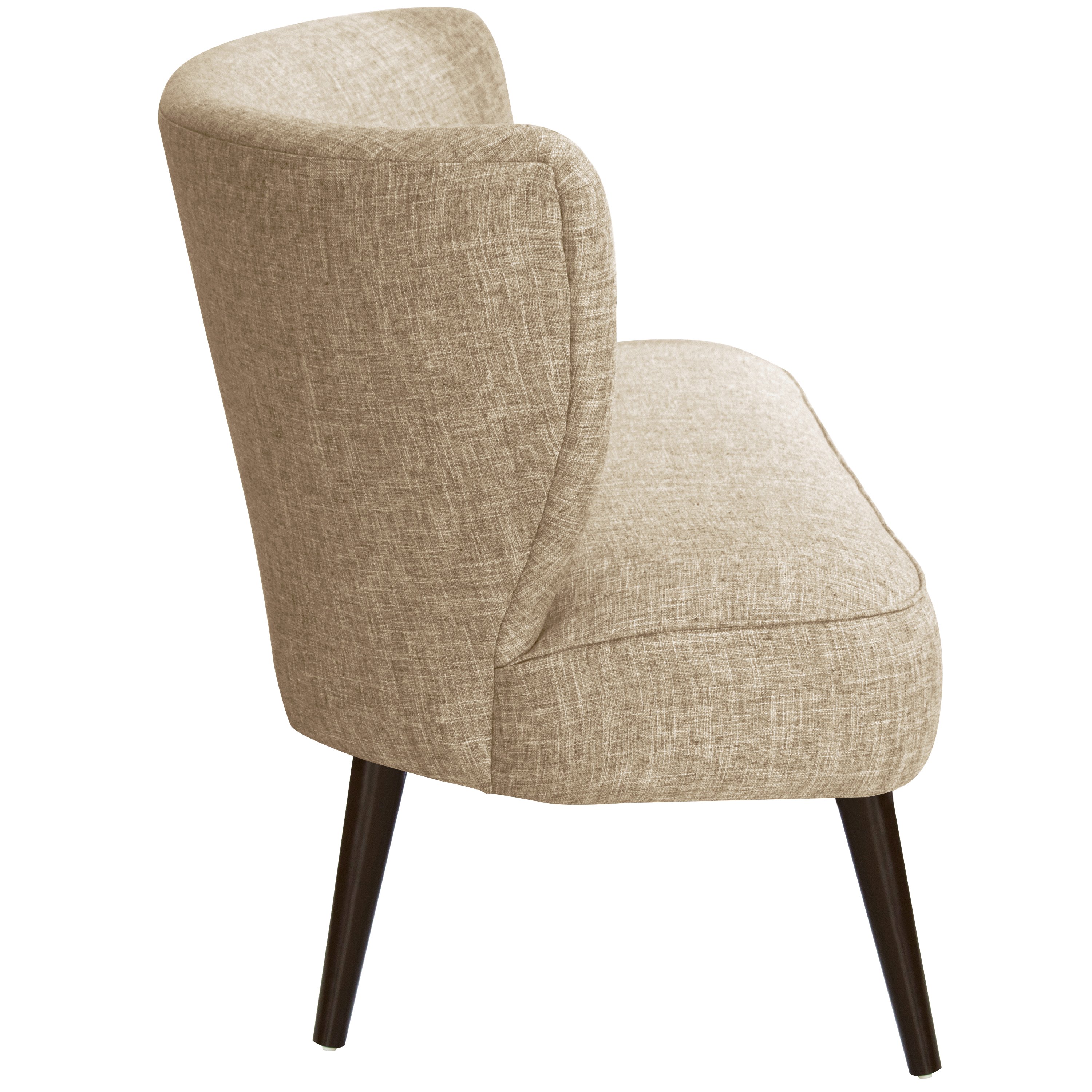 9806ZMLNN Modern Linen Beige Curved Loveseat-3