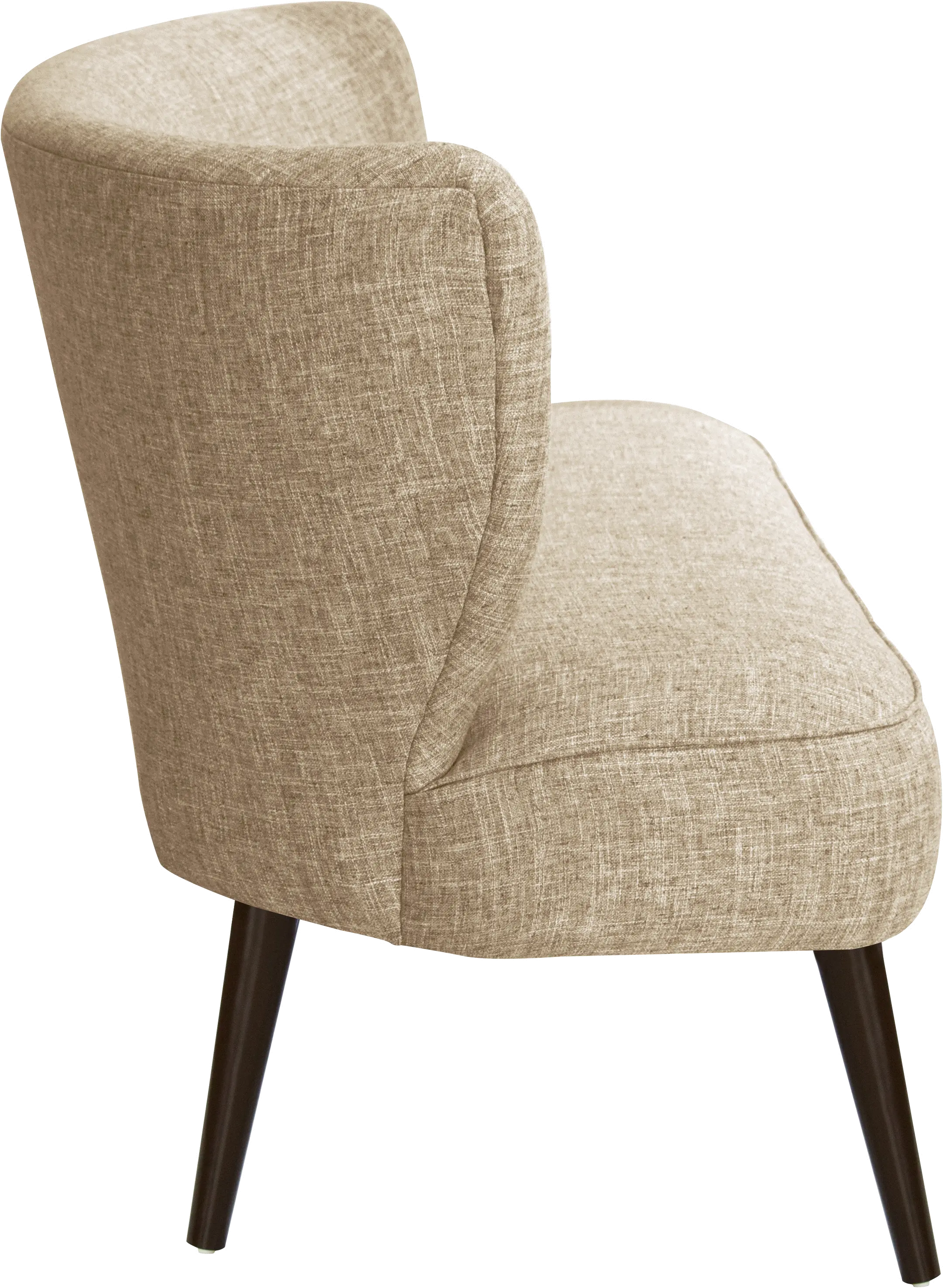9806ZMLNN Modern Linen Beige Curved Loveseat-3