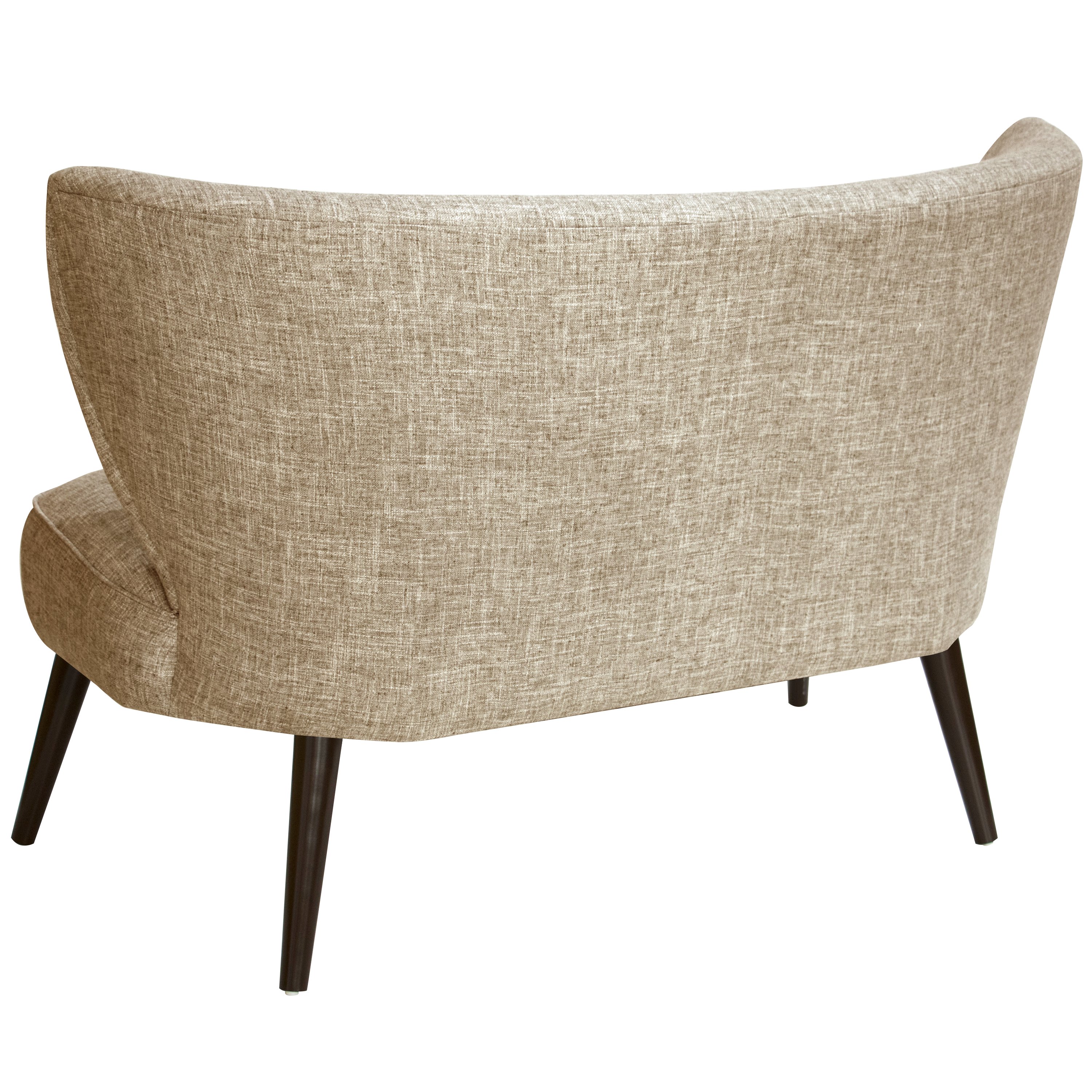 9806ZMLNN Modern Linen Beige Curved Loveseat-4