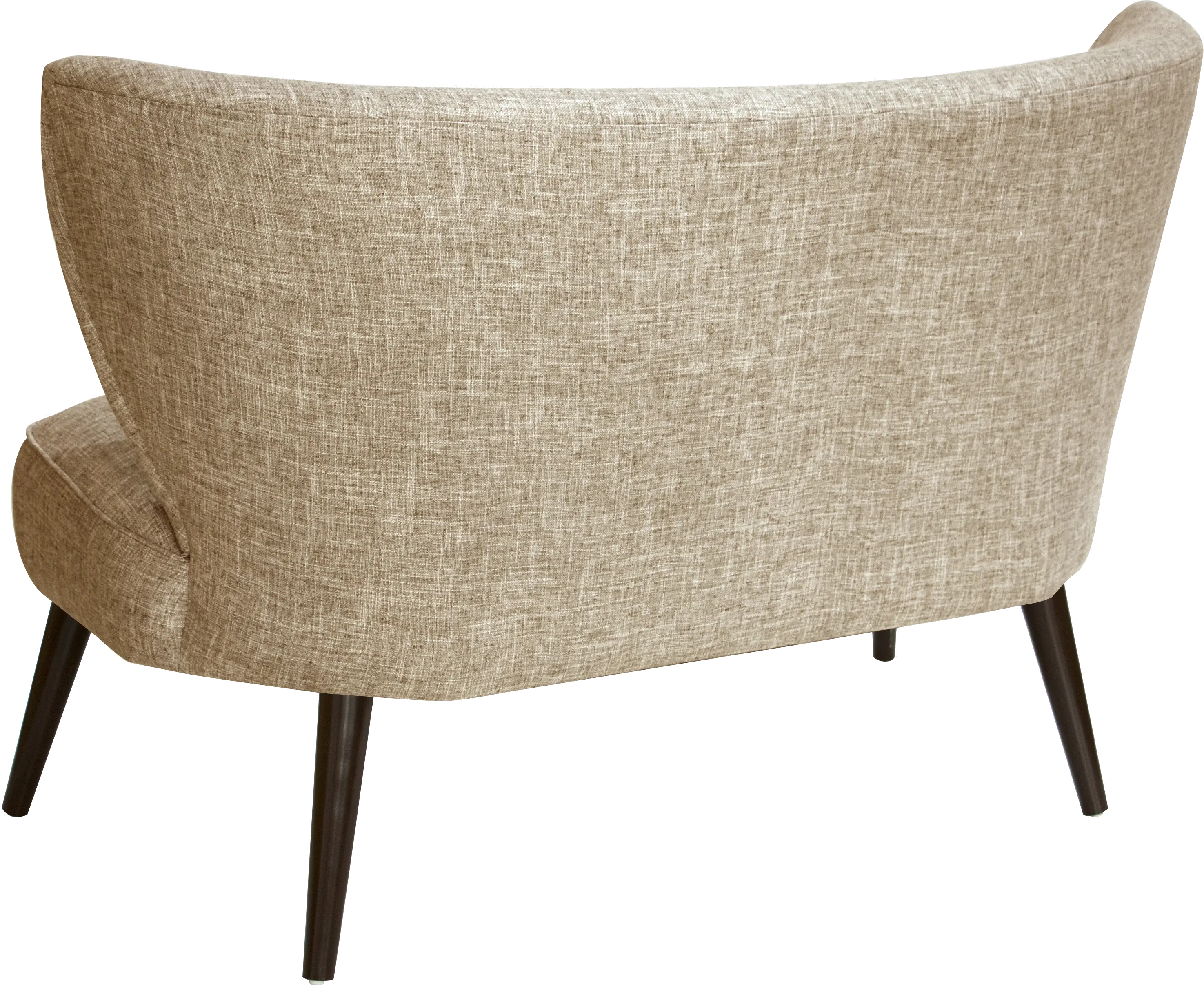 9806ZMLNN Modern Linen Beige Curved Loveseat-4