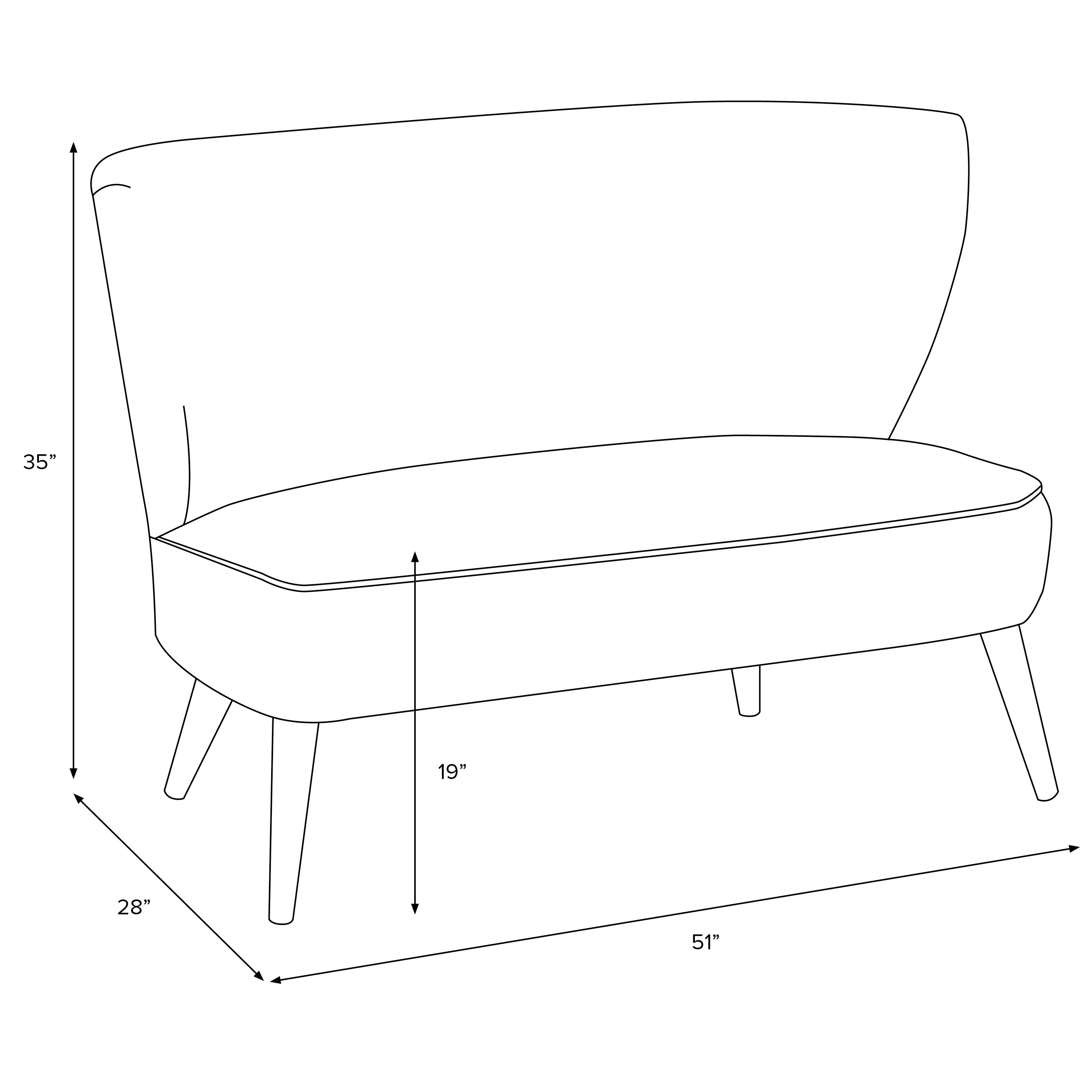 9806ZMLNN Modern Linen Beige Curved Loveseat-7