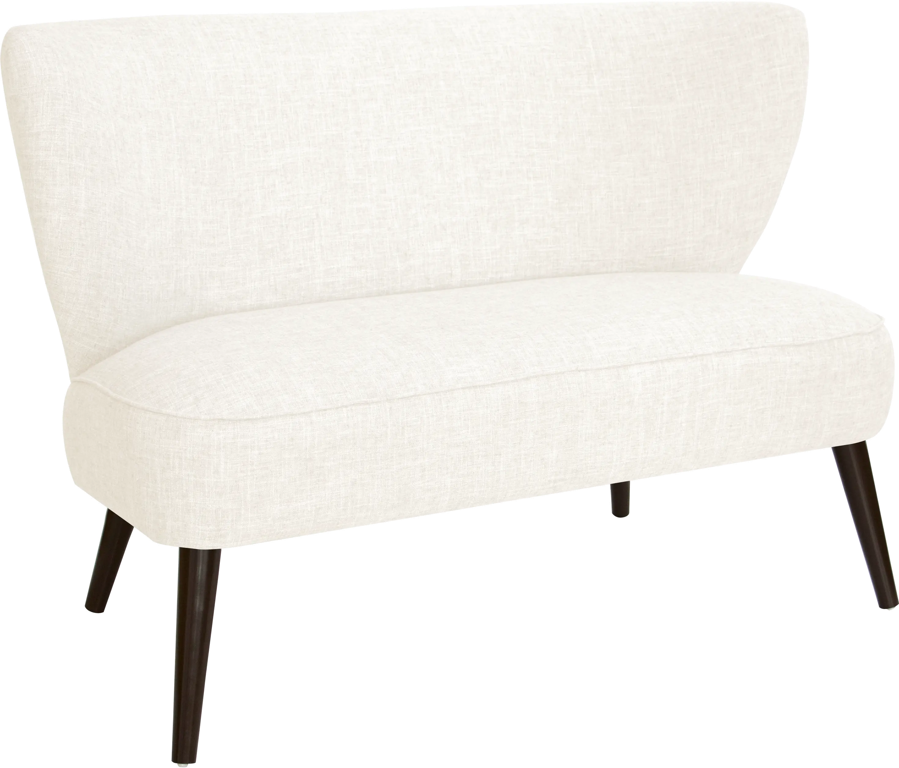 9806ZMWHT Modern White Curved Loveseat-1