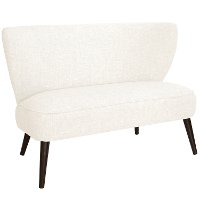9806ZMWHT Modern White Curved Loveseat-1