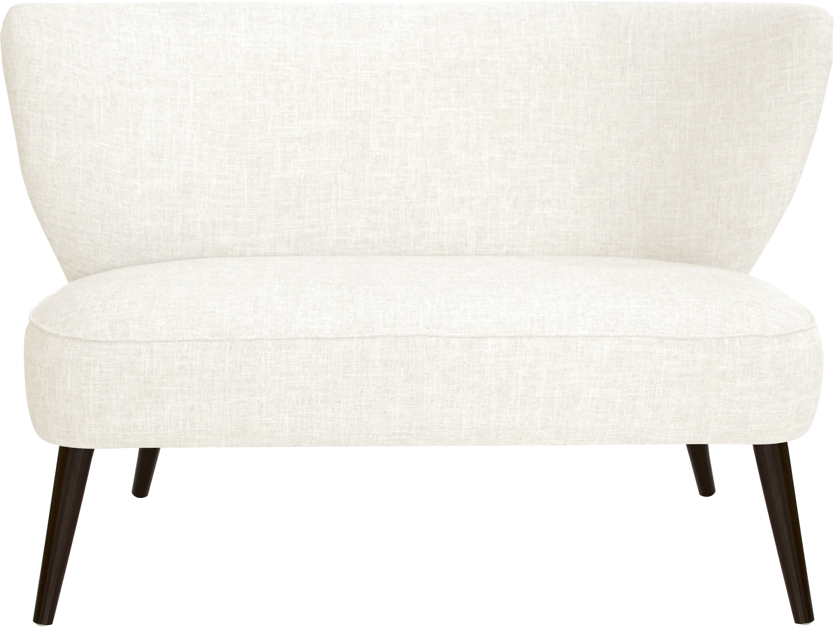 9806ZMWHT Modern White Curved Loveseat-2