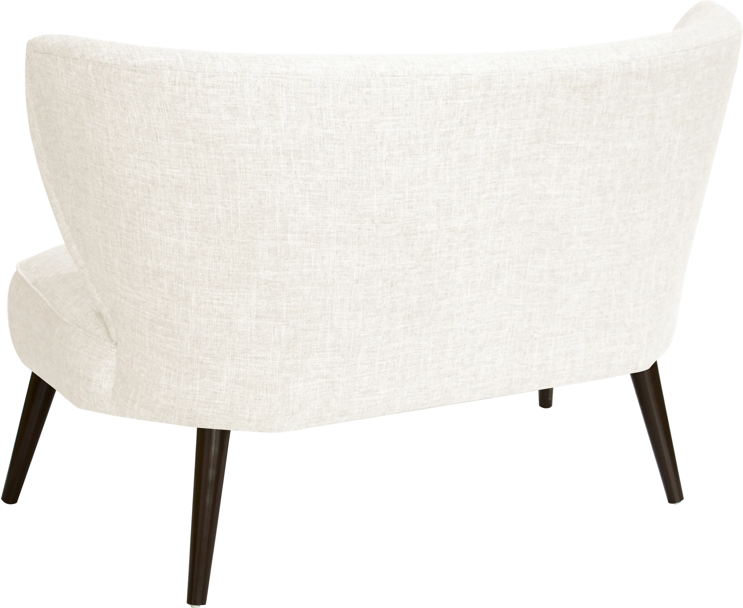 9806ZMWHT Modern White Curved Loveseat-4