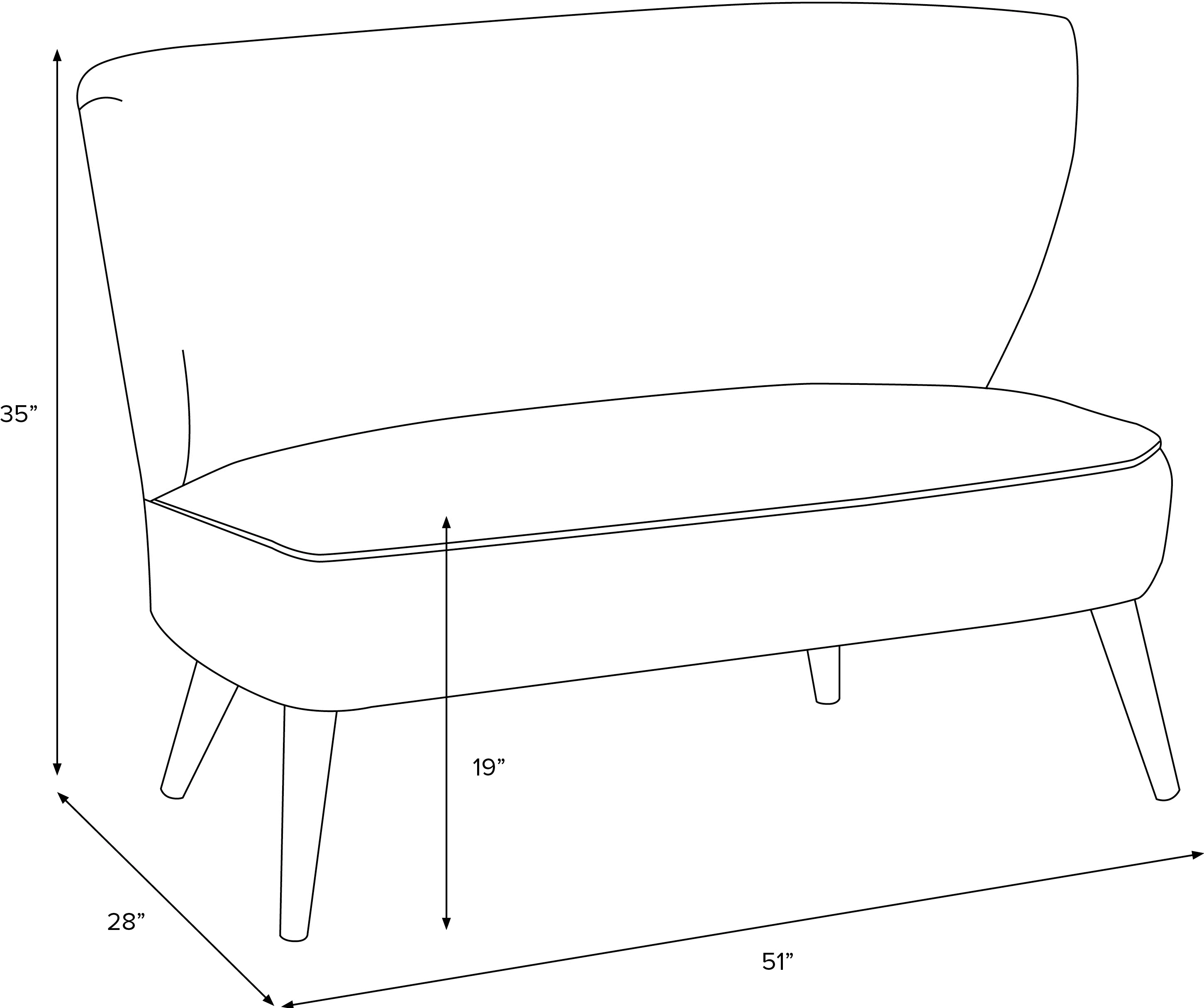 9806ZMWHT Modern White Curved Loveseat-6