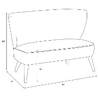 9806ZMWHT Modern White Curved Loveseat-6