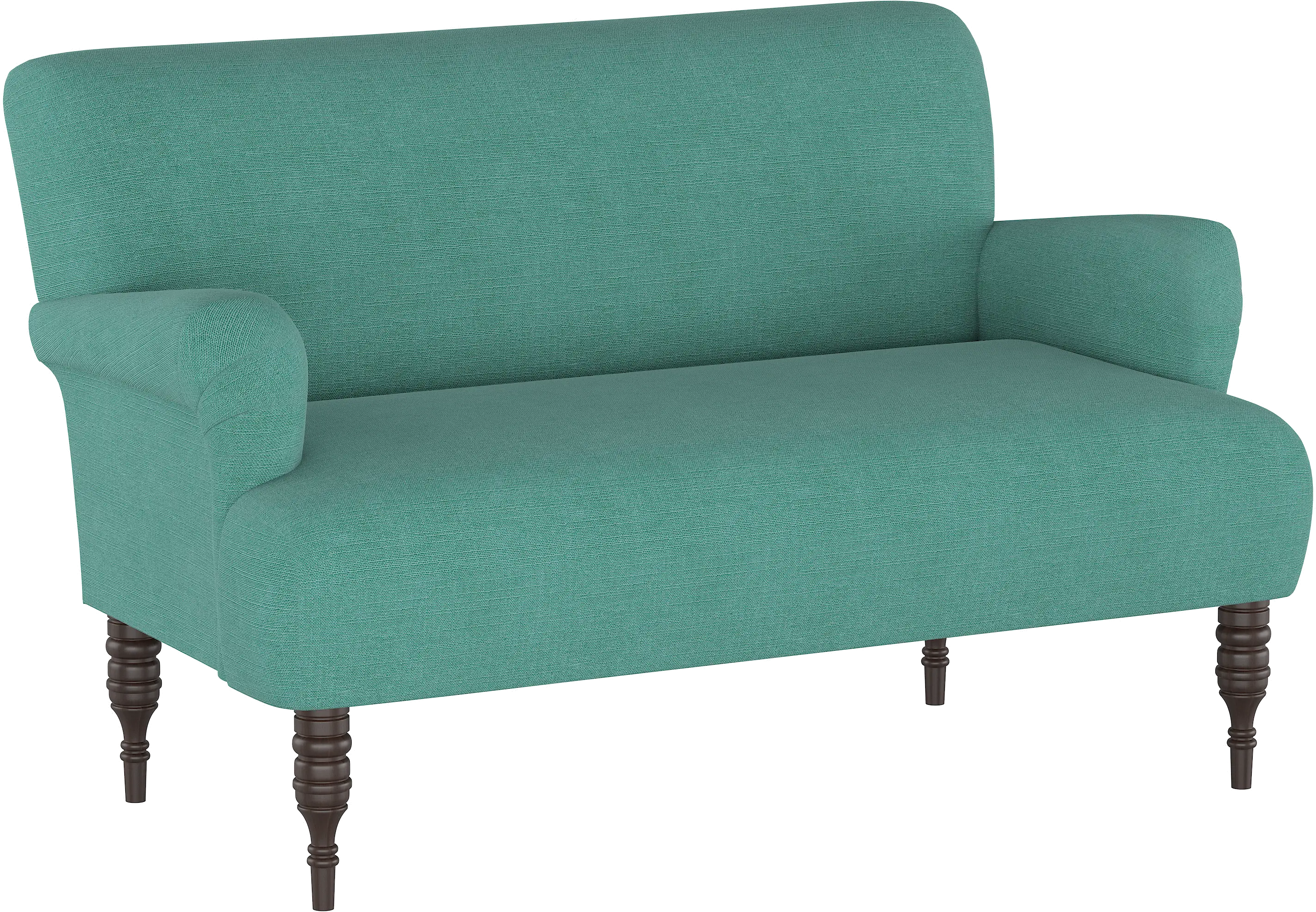9506LNNLGN Laguna Turquoise Rounded Arm Settee-1