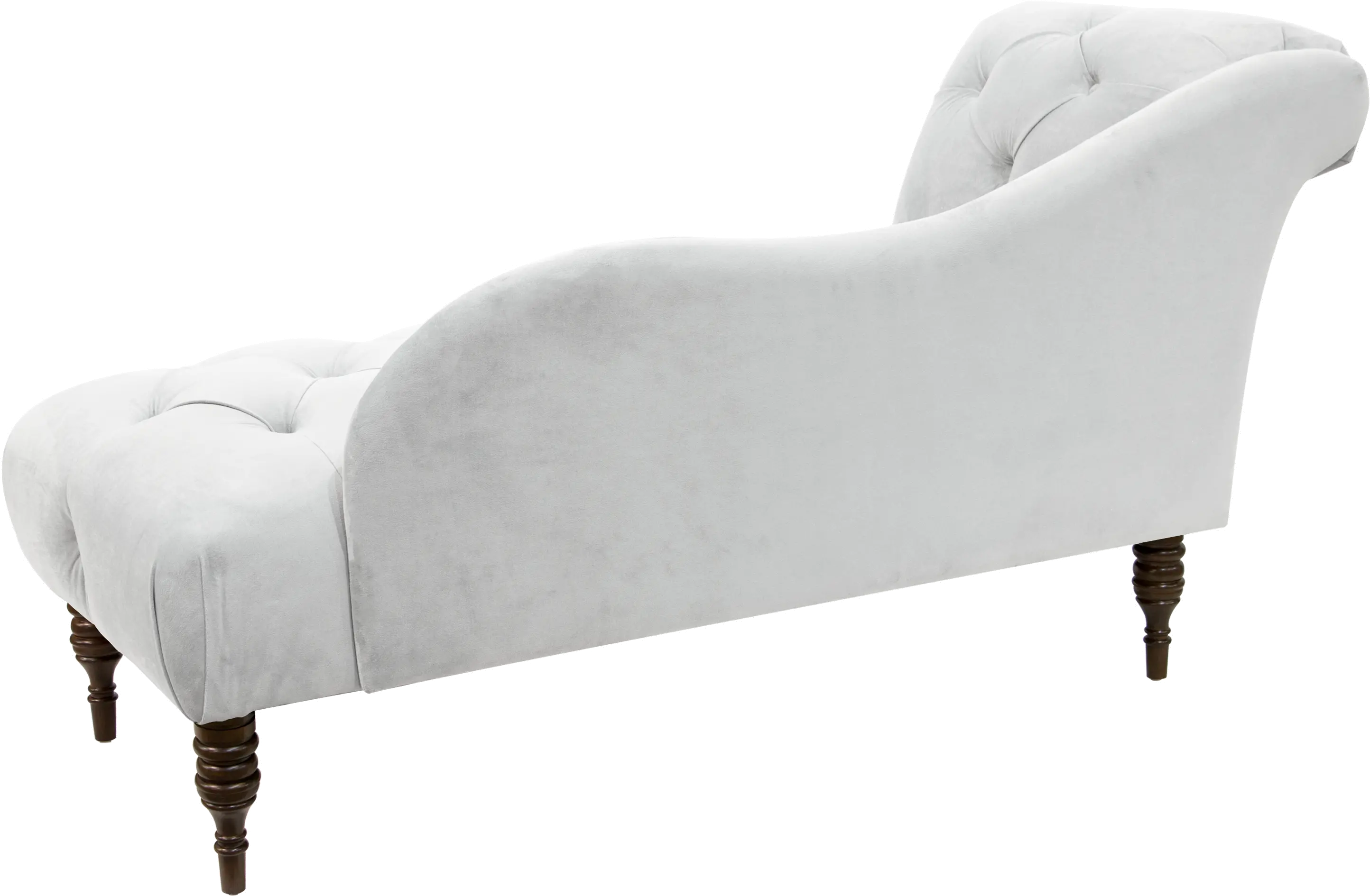 8087VLVWHT Traditional Velvet White Single Arm Chaise-3