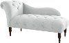 8087VLVWHT Velvet White Single Arm Chaise