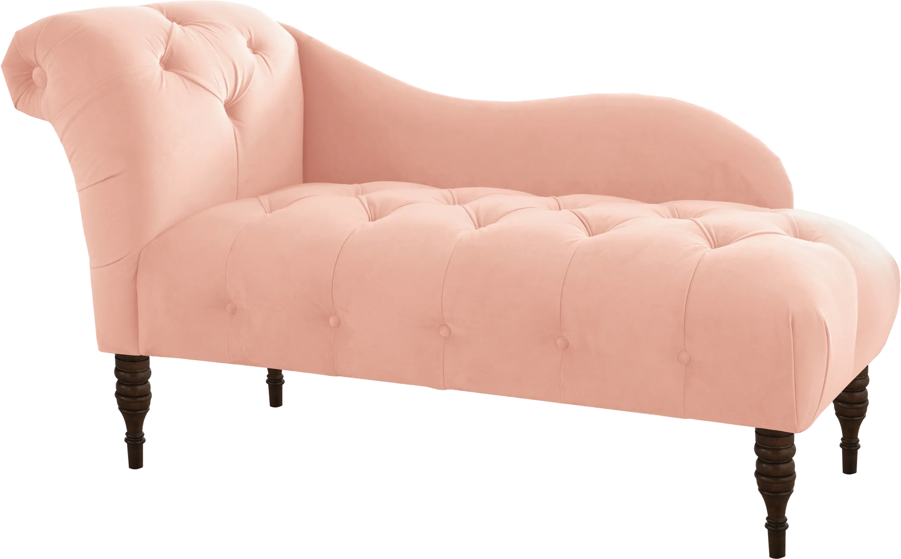 8087VLVTBLSH Traditional Velvet Blush Single Arm Chaise-1