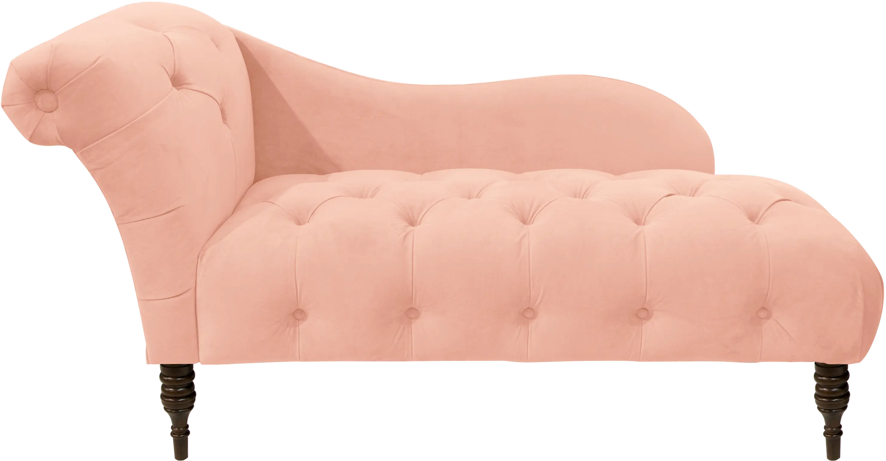 8087VLVTBLSH Traditional Velvet Blush Single Arm Chaise-2