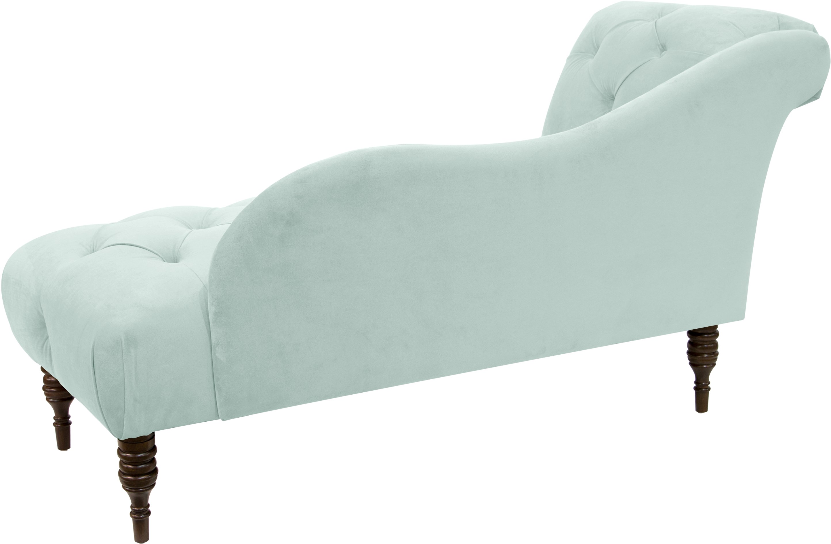 8087VLVPL Traditional Velvet Pool Blue Single Arm Chaise-3