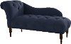 8087VLVINK Velvet Ink Blue Single Arm Chaise
