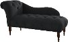 8087VLVBLC Velvet Black Single Arm Chaise