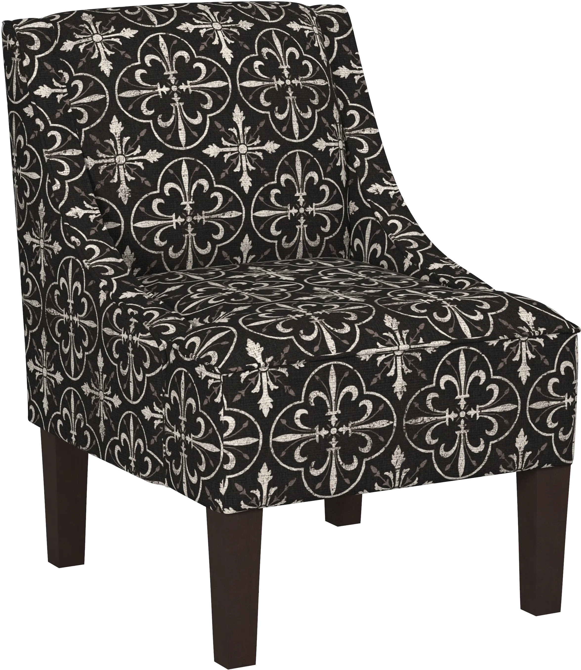72-1PRSTLBLCOGA Black Paris Tile Swoop Arm Chair-1