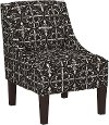 72-1PRSTLBLCOGA Black Paris Tile Swoop Arm Chair