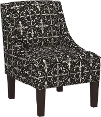 72-1PRSTLBLCOGA Black Paris Tile Swoop Arm Chair