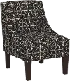72-1PRSTLBLCOGA Parker Black Tile Swoop Arm Accent Chair - Skyline Furniture