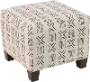 57-2RMCRMOGA Blaire Cream Geometric Square Ottoman - Skyline Furniture