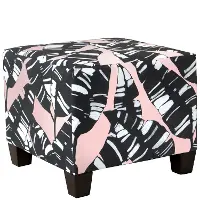 57-2PLSPBLBLKOGA Palm Springs Blush Square Ottoman