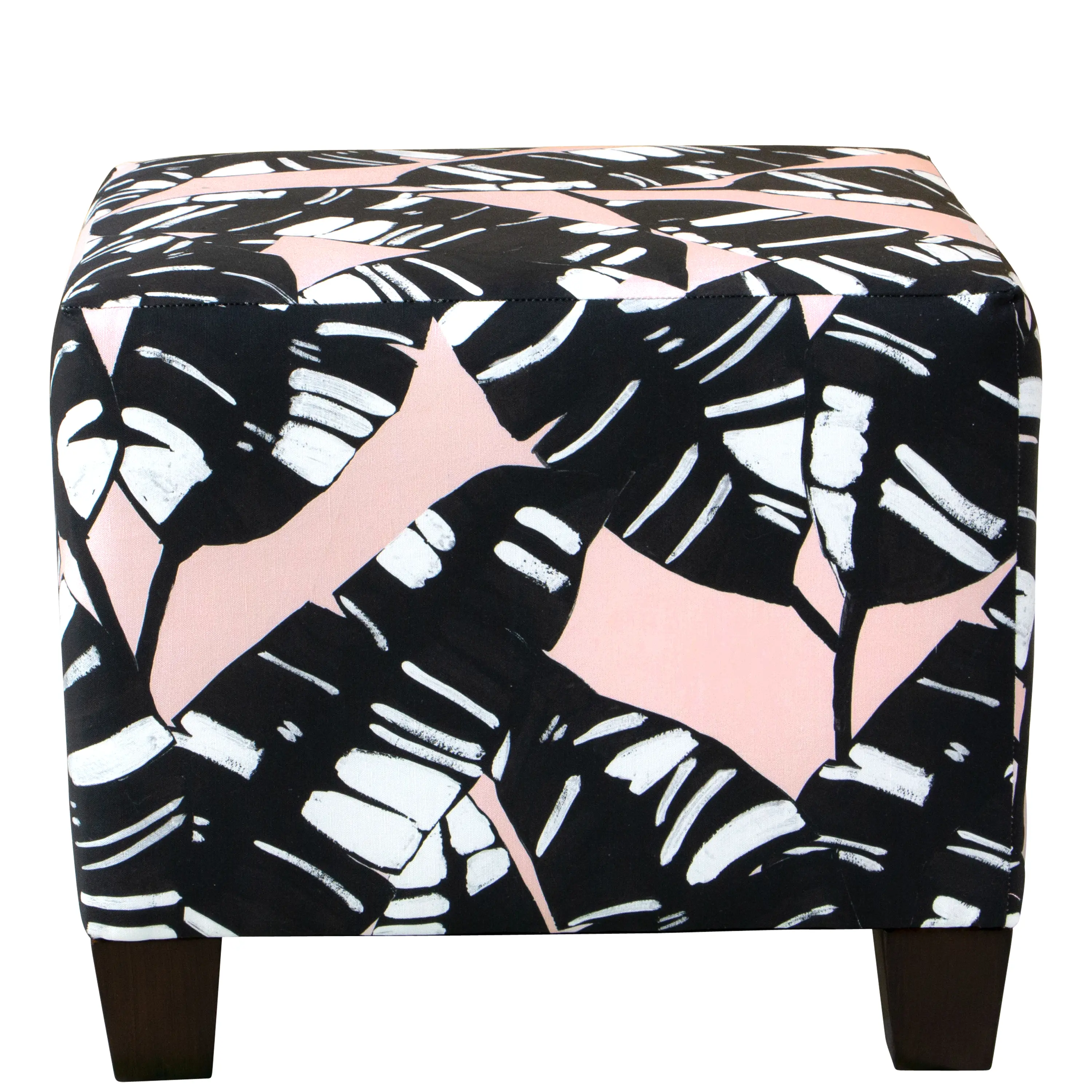 57-2PLSPBLBLKOGA Palm Springs Blush Square Ottoman-2