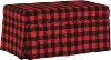 8802SKCLGNRDBLKOGA Gingham Black and Red Plaid Skirted Bench