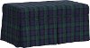 8802SKBLCBLC Green and Blue Plaid Skirted Bench