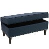948NB-PWLNNNV Linen Navy Button Storage Bench