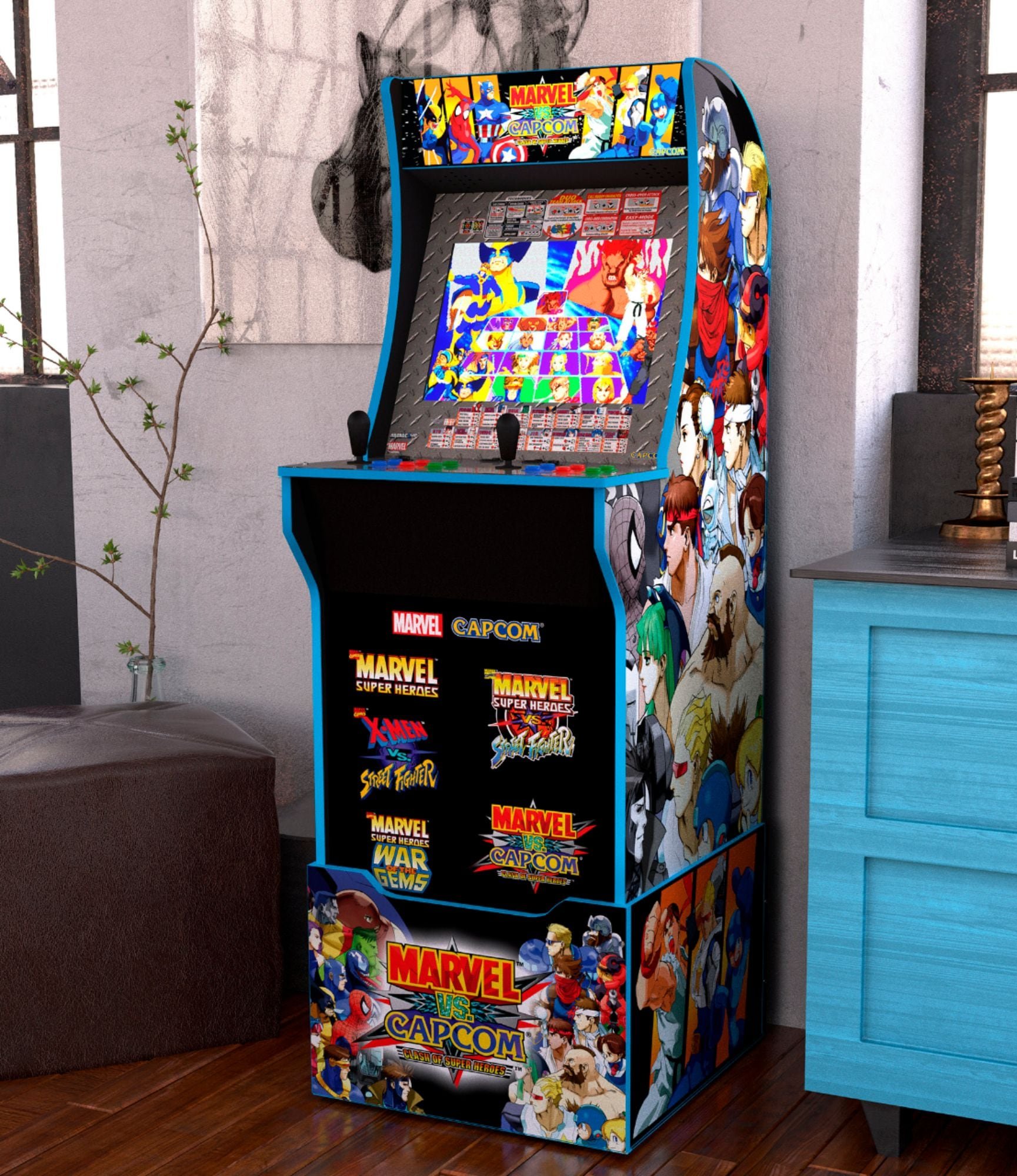 815221022720 Arcade 1Up Marvel vs Capcom Arcade with Riser and Stool-5