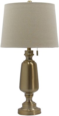 Antique Brass Table Lamp with Pull Chain