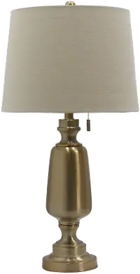 Antique Brass Table Lamp with Pull Chain