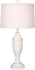 Cottage Antique White Resin Table Lamp