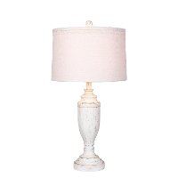 Cottage Antique White Resin Table Lamp