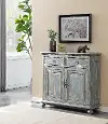 51539 Aged Blue Two Door Two Drawer Accent Cabinet